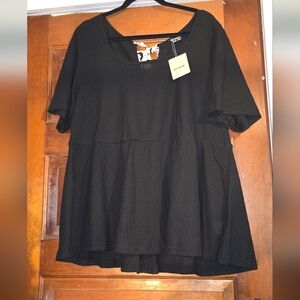 Bloomchic Black Women's Top With Tie Detailing